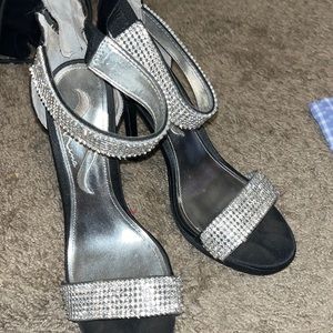 Nina Black diamond stiletto heels